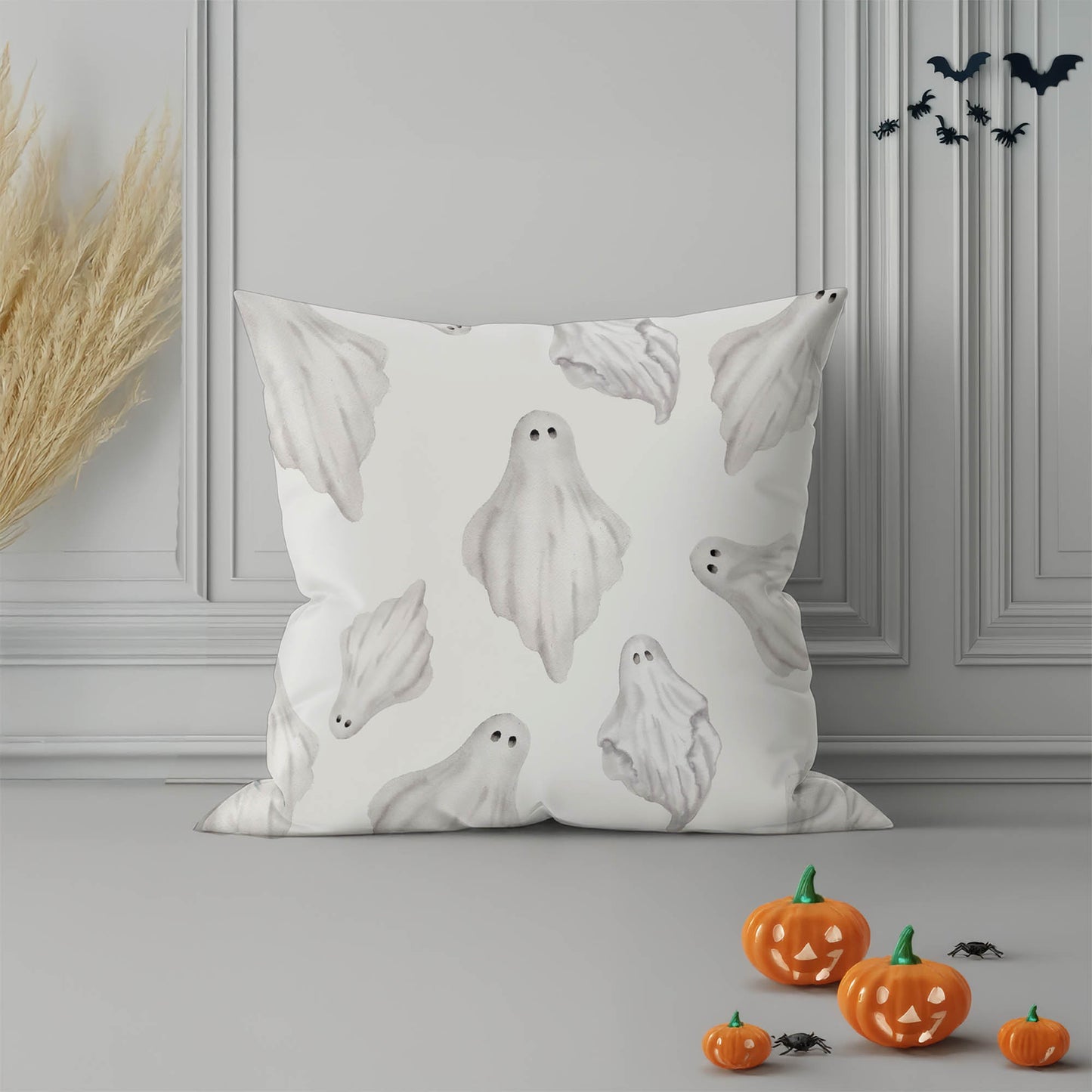 Spooky Ghosts Decorative Seasonal Throw Pillow