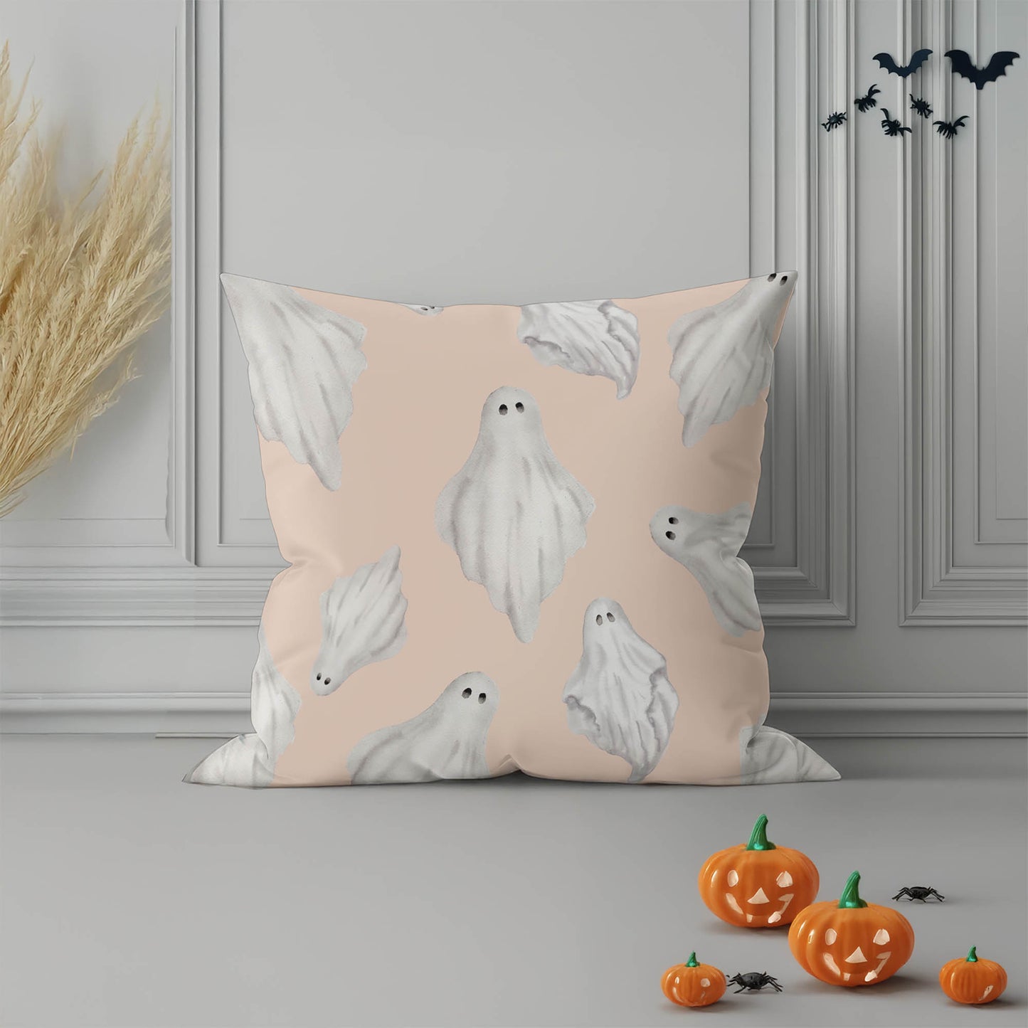 Spooky Ghosts Decorative Seasonal Throw Pillow