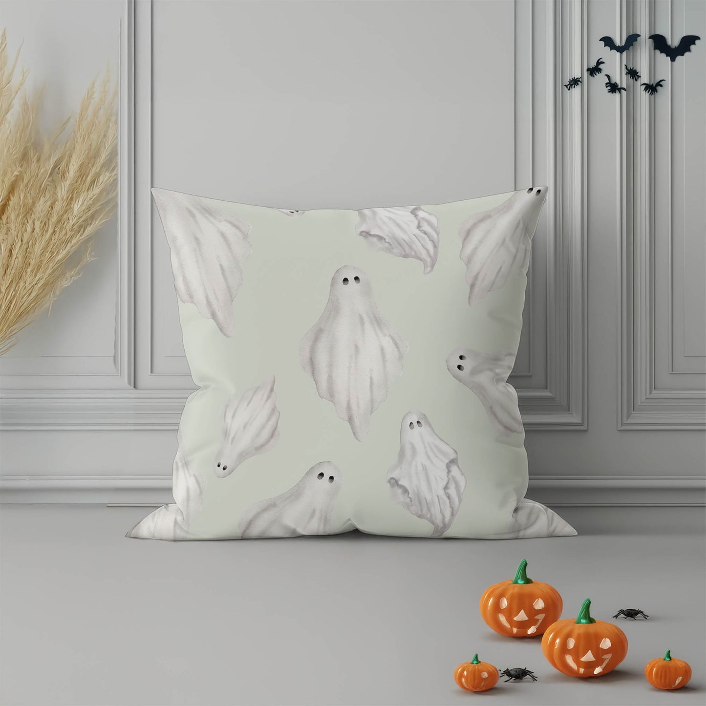 Spooky Ghosts Decorative Seasonal Throw Pillow