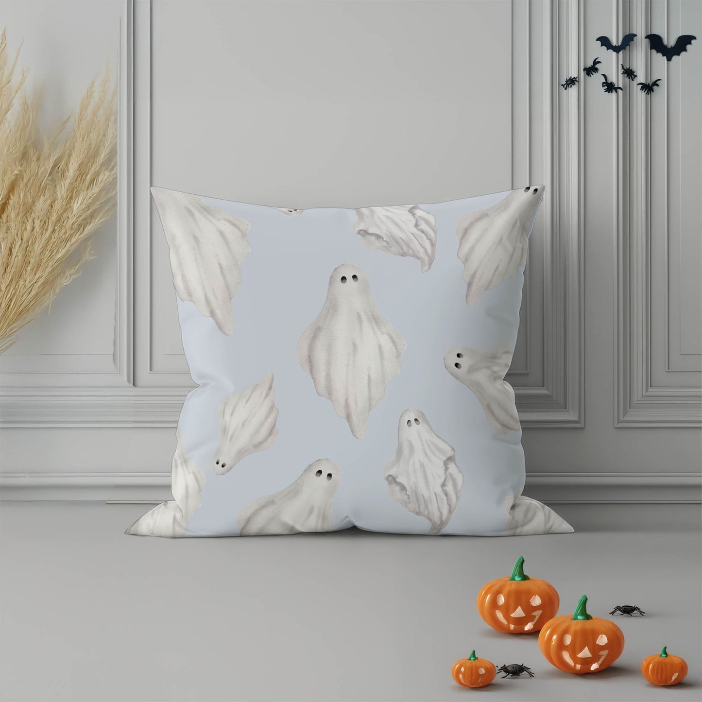 Spooky Ghosts Decorative Seasonal Throw Pillow