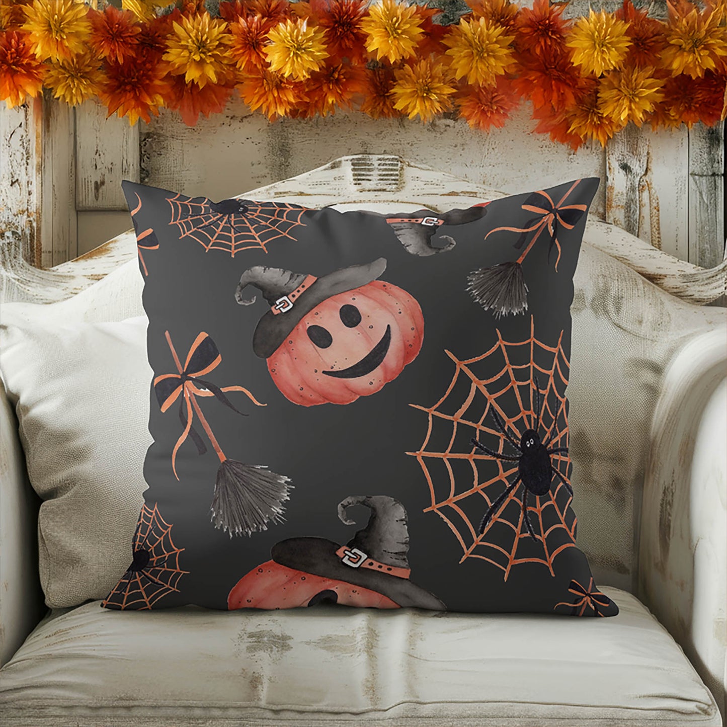 Happy Halloween Decorative Seasonal Throw Pillow