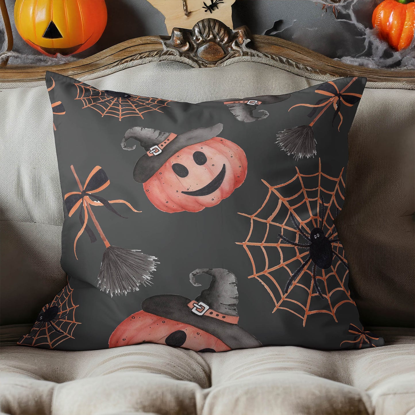 Happy Halloween Decorative Seasonal Throw Pillow
