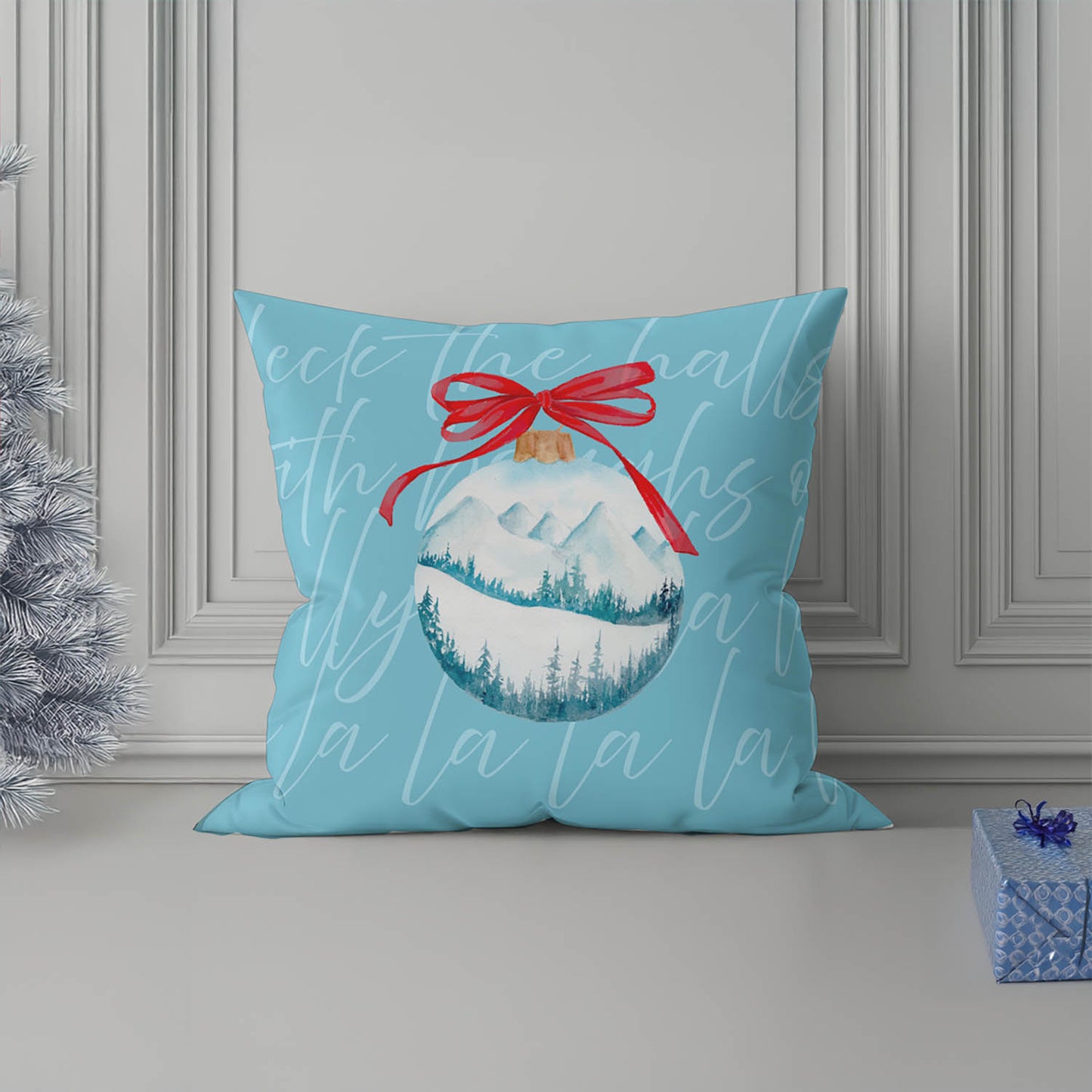 Deck the halls Decorative Seasonal Throw Pillow