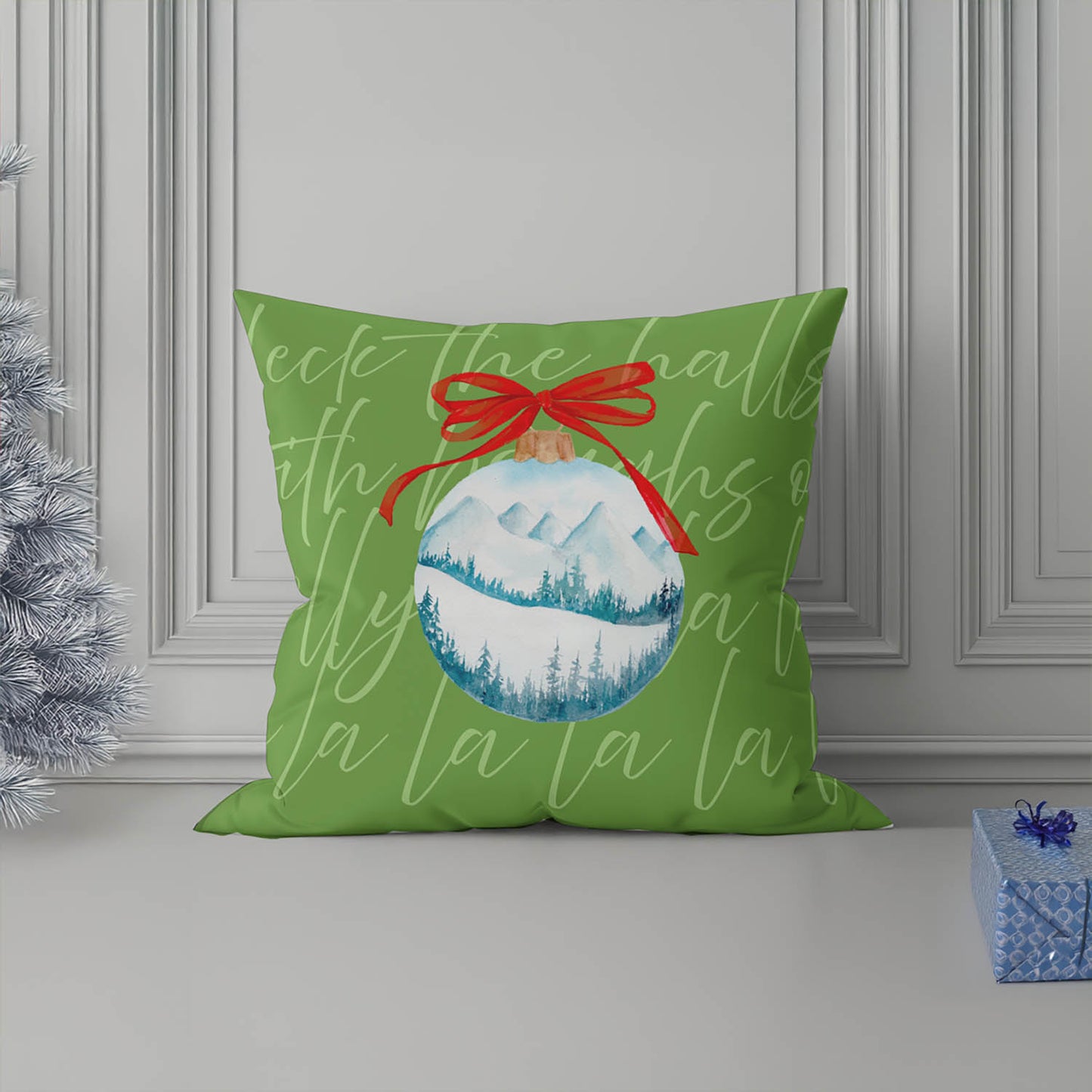 Deck the halls Decorative Seasonal Throw Pillow