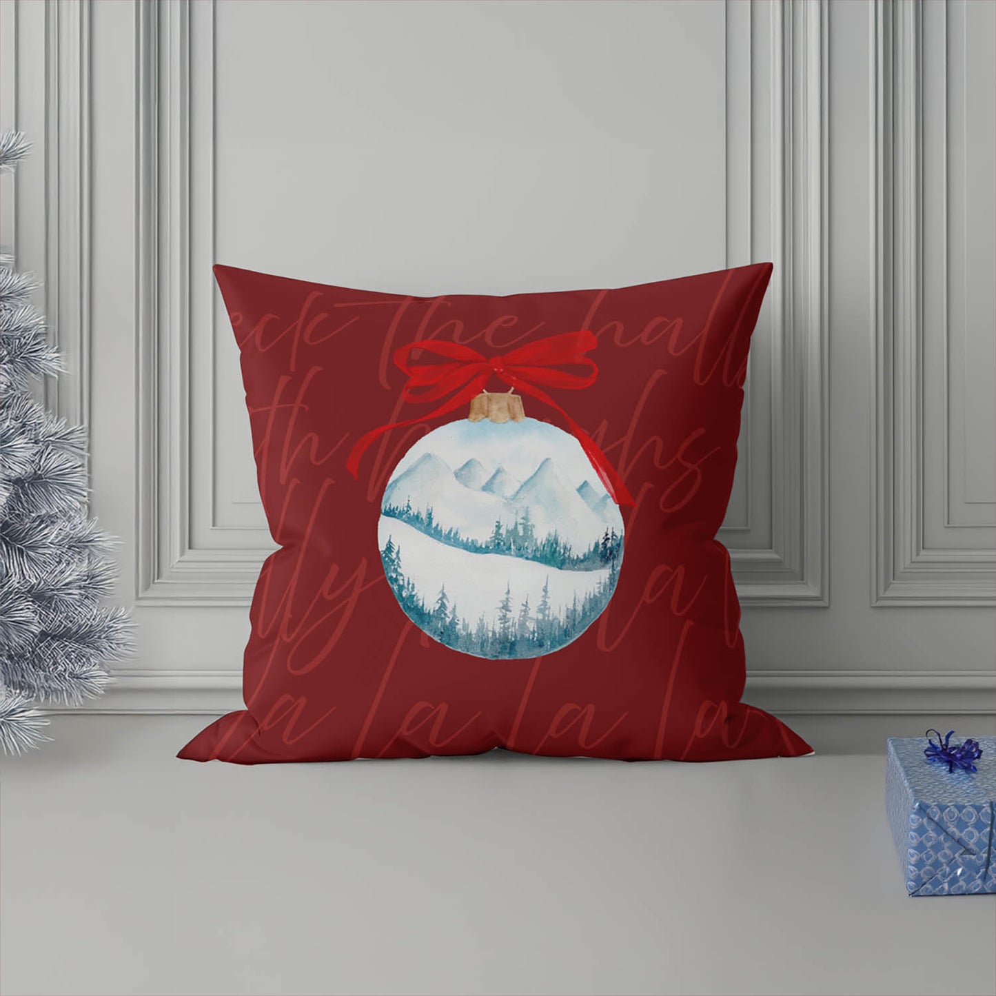 Deck the halls Decorative Seasonal Throw Pillow
