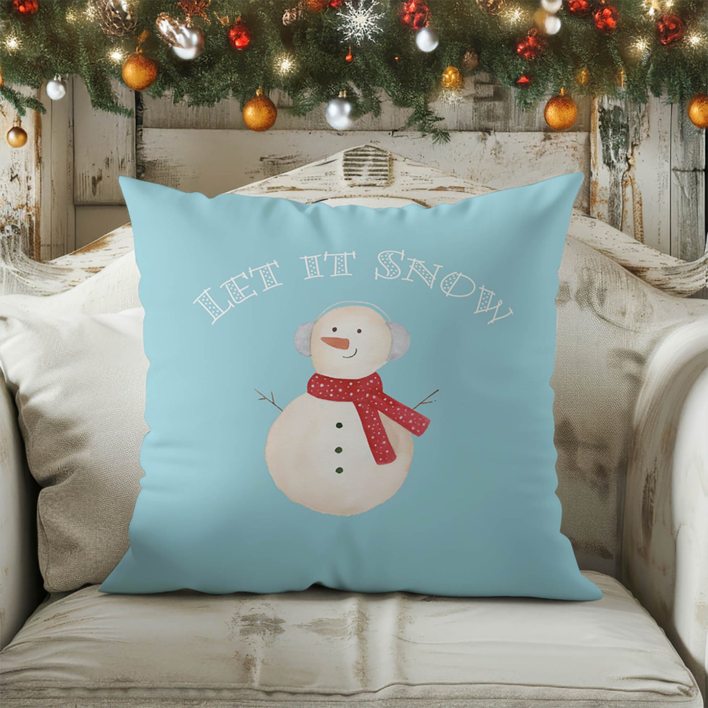 Let it Snow Decorative Seasonal Throw Pillow
