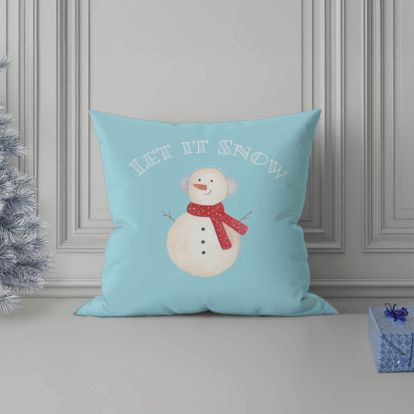 Let it Snow Decorative Seasonal Throw Pillow