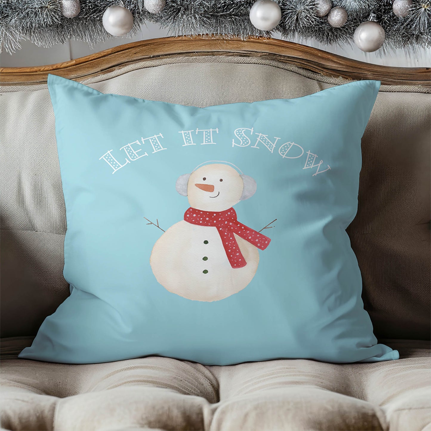 Let it Snow Decorative Seasonal Throw Pillow