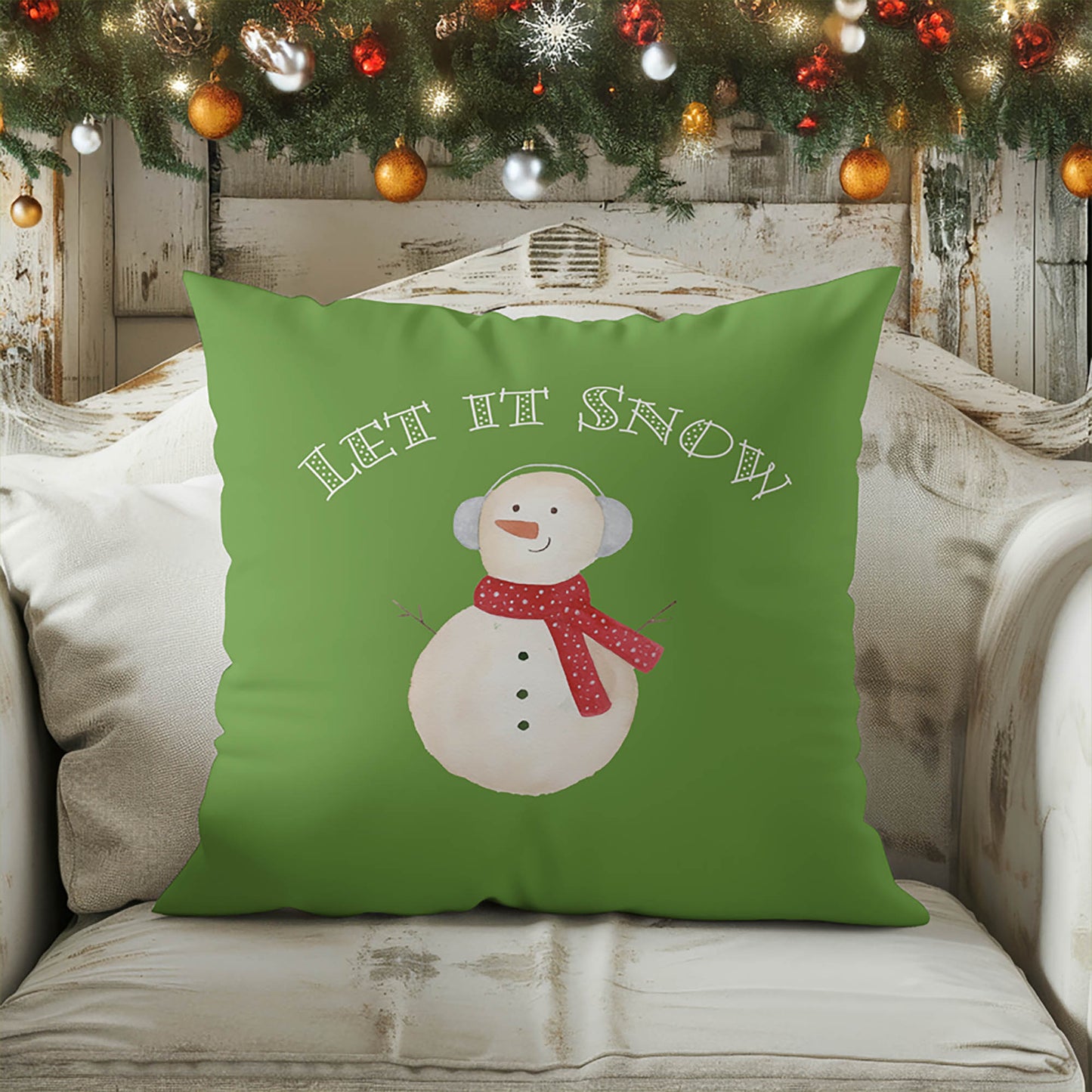 Let it Snow Decorative Seasonal Throw Pillow