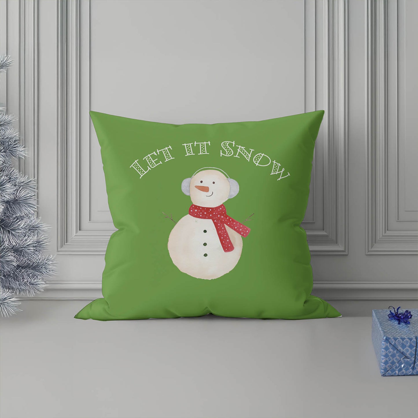 Let it Snow Decorative Seasonal Throw Pillow