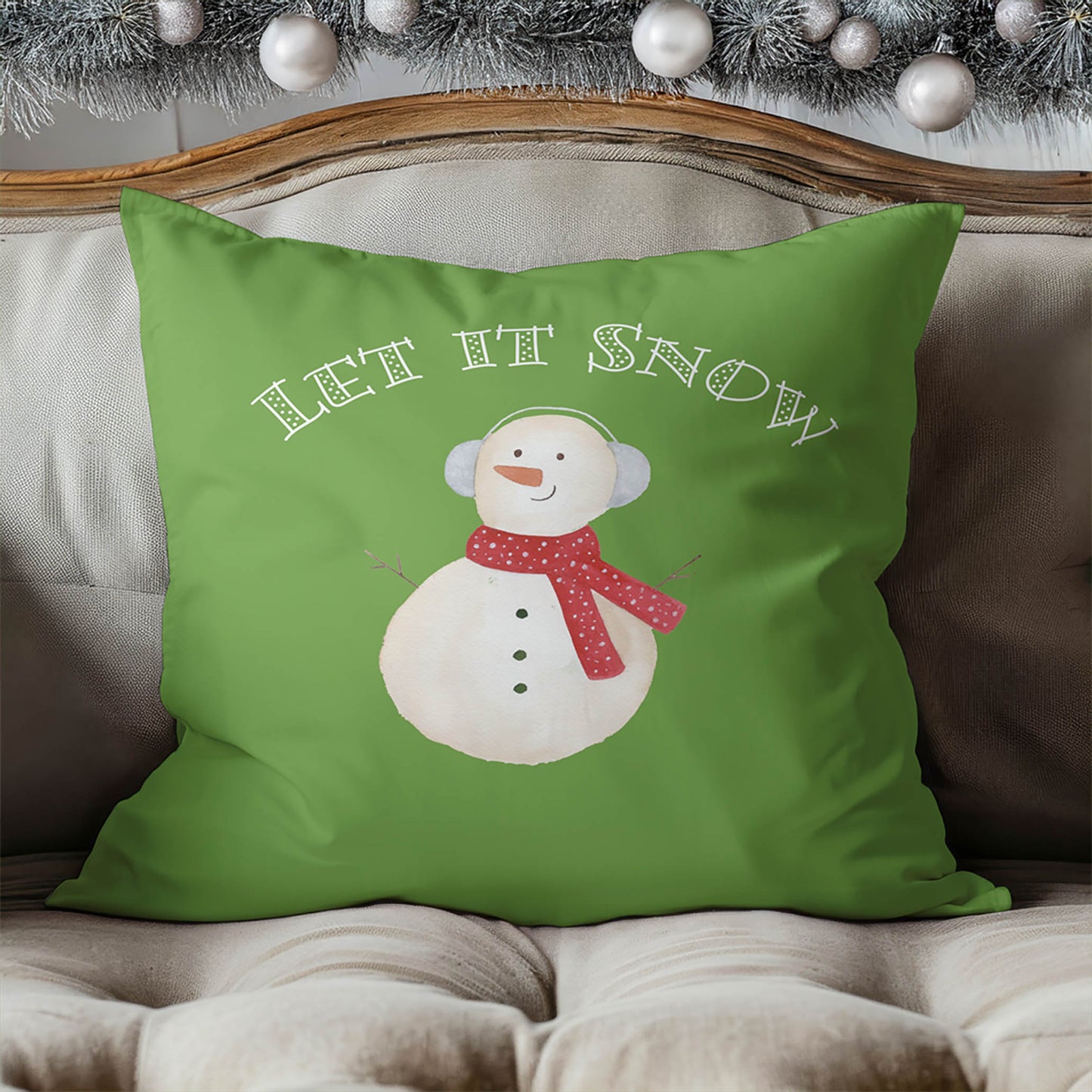 Let it Snow Decorative Seasonal Throw Pillow