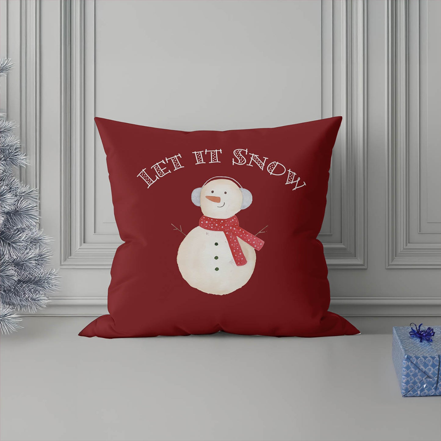 Let it Snow Decorative Seasonal Throw Pillow