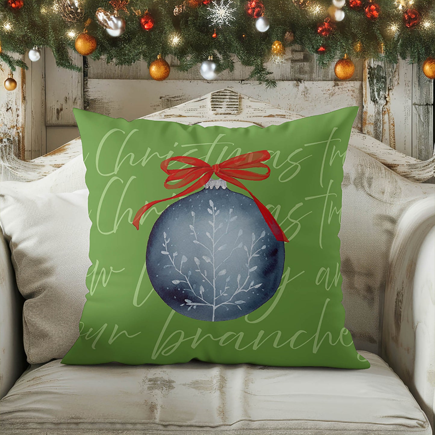Oh Christmas Tree Decorative Seasonal Throw Pillow