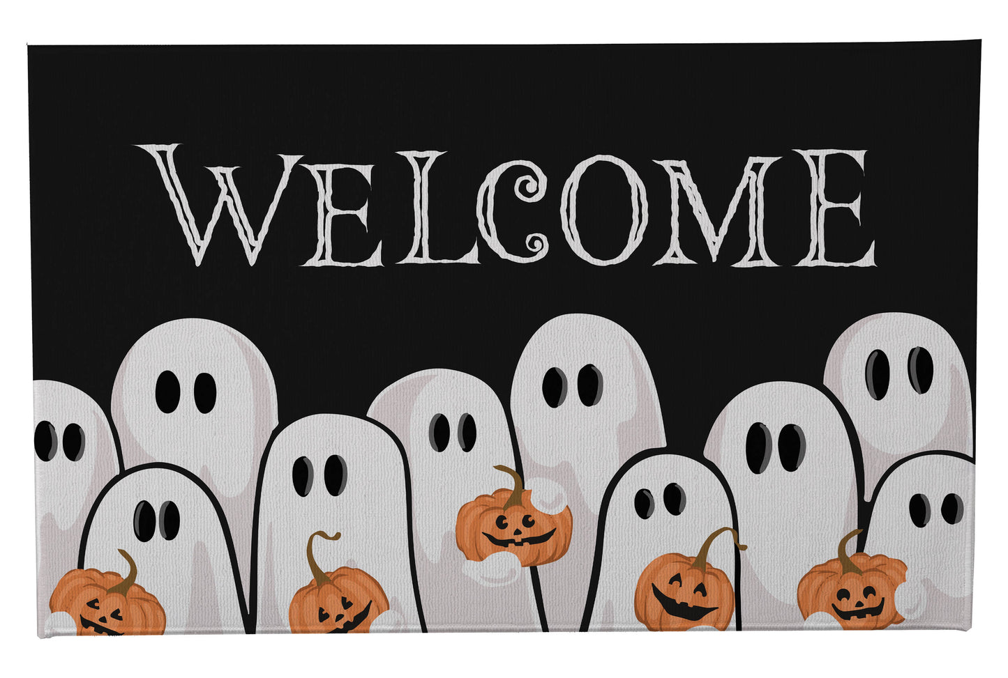 Ghosts & Pumpkins Welcome Outdoor Door Mat