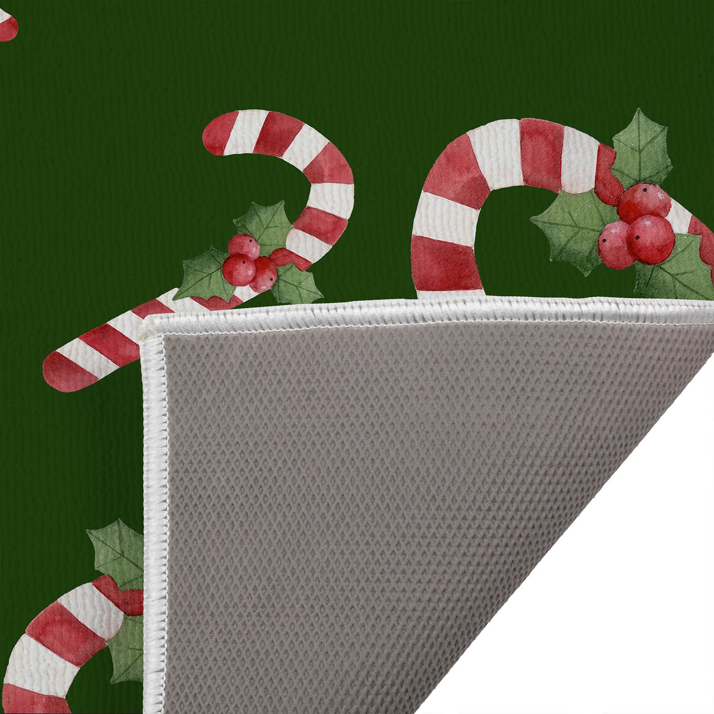 Watercolor Christmas Candy cane Pattern Outdoor Door Mat