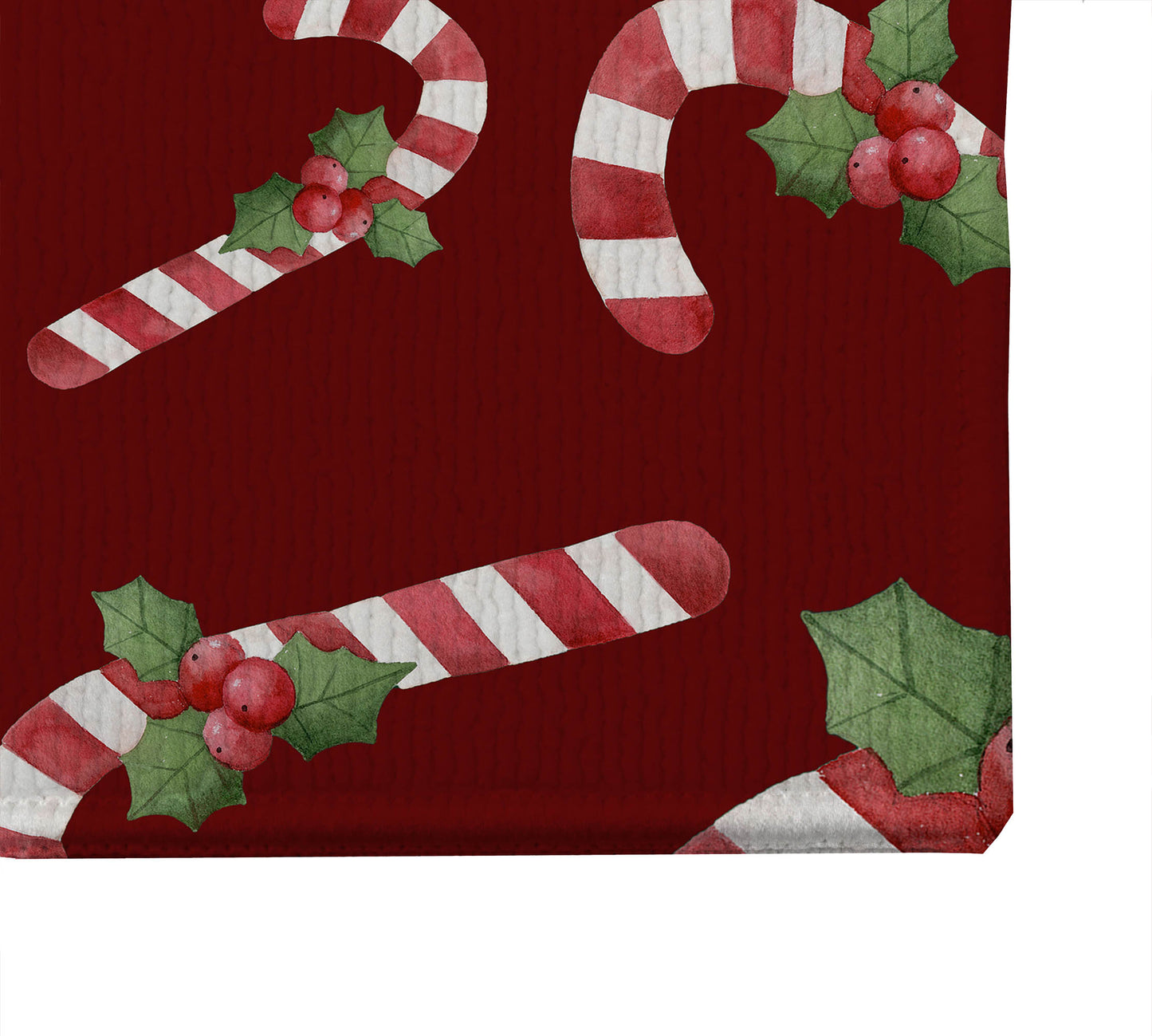 Watercolor Christmas Candy cane Pattern Outdoor Door Mat