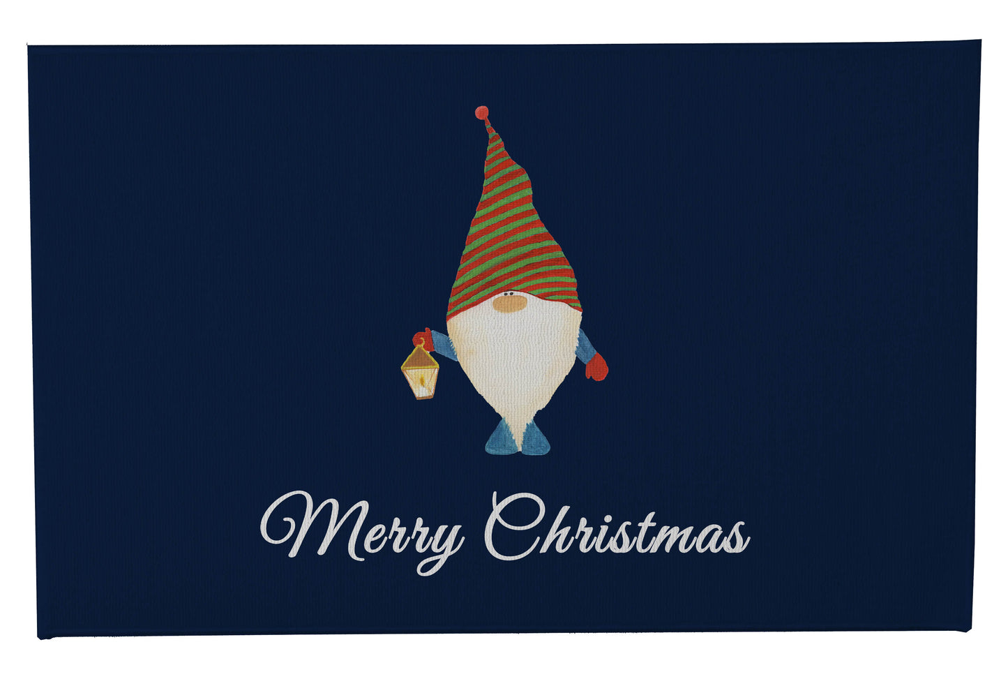 Merry Christmas Gnome Striped Outdoor Door Mat