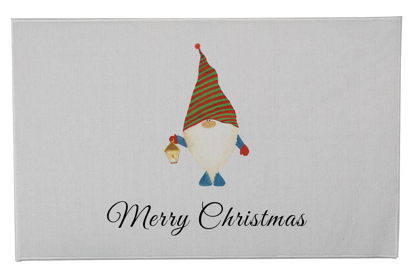 Merry Christmas Gnome Striped Outdoor Door Mat