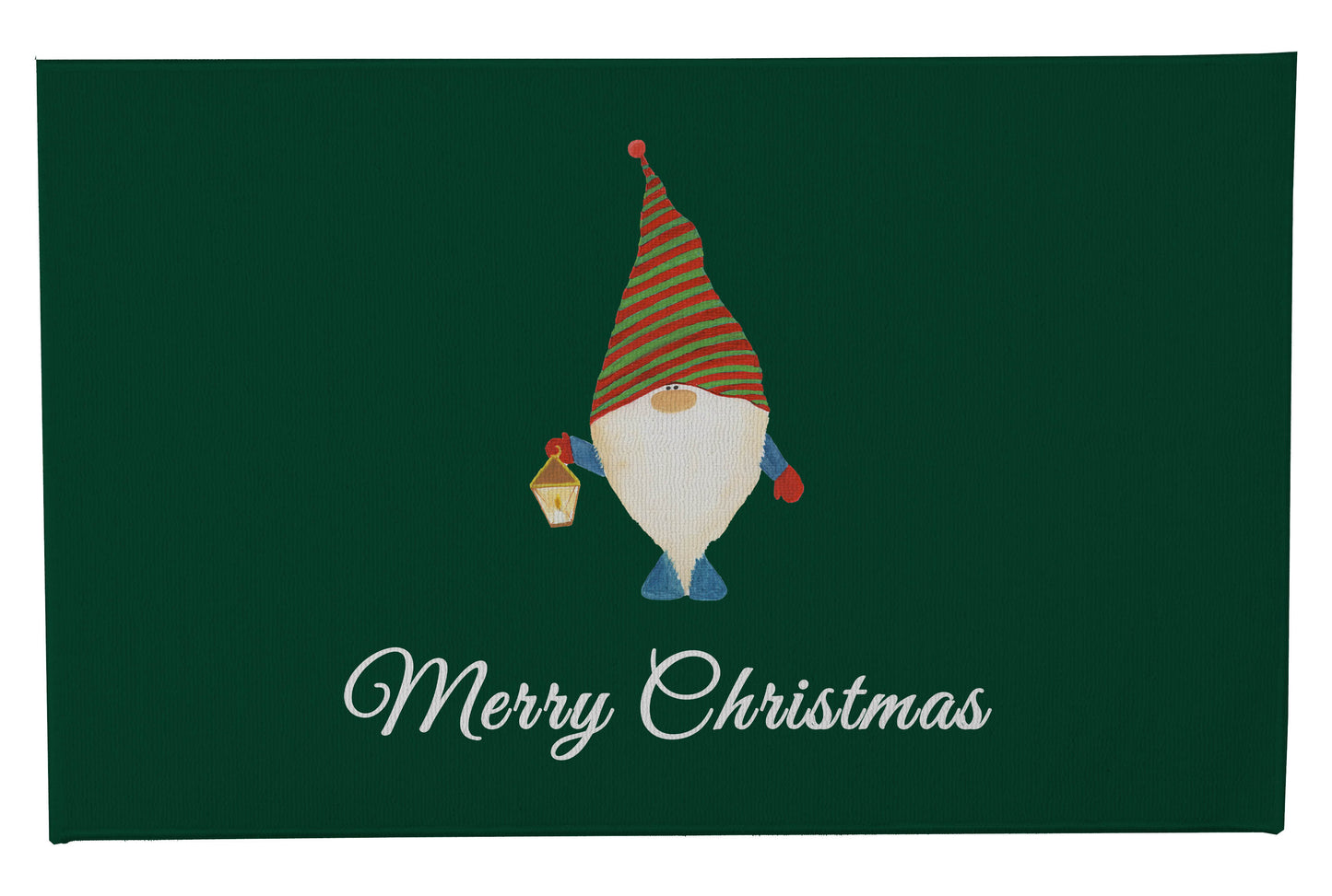 Merry Christmas Gnome Striped Outdoor Door Mat