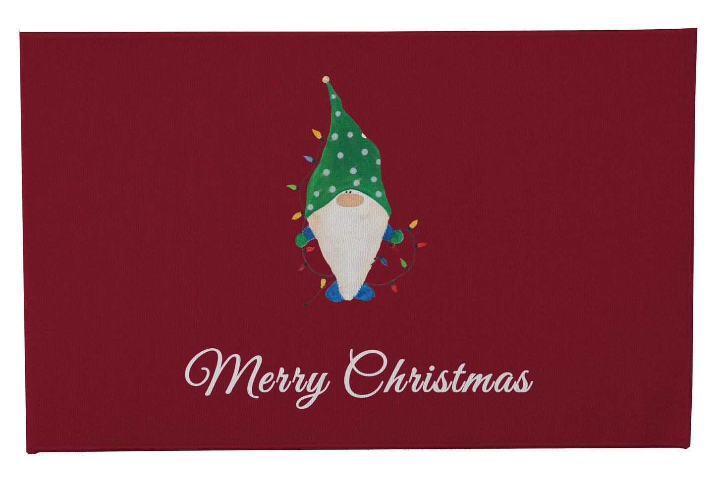 Merry Christmas Spotted Electric Christmas Gnome Outdoor Door Mat