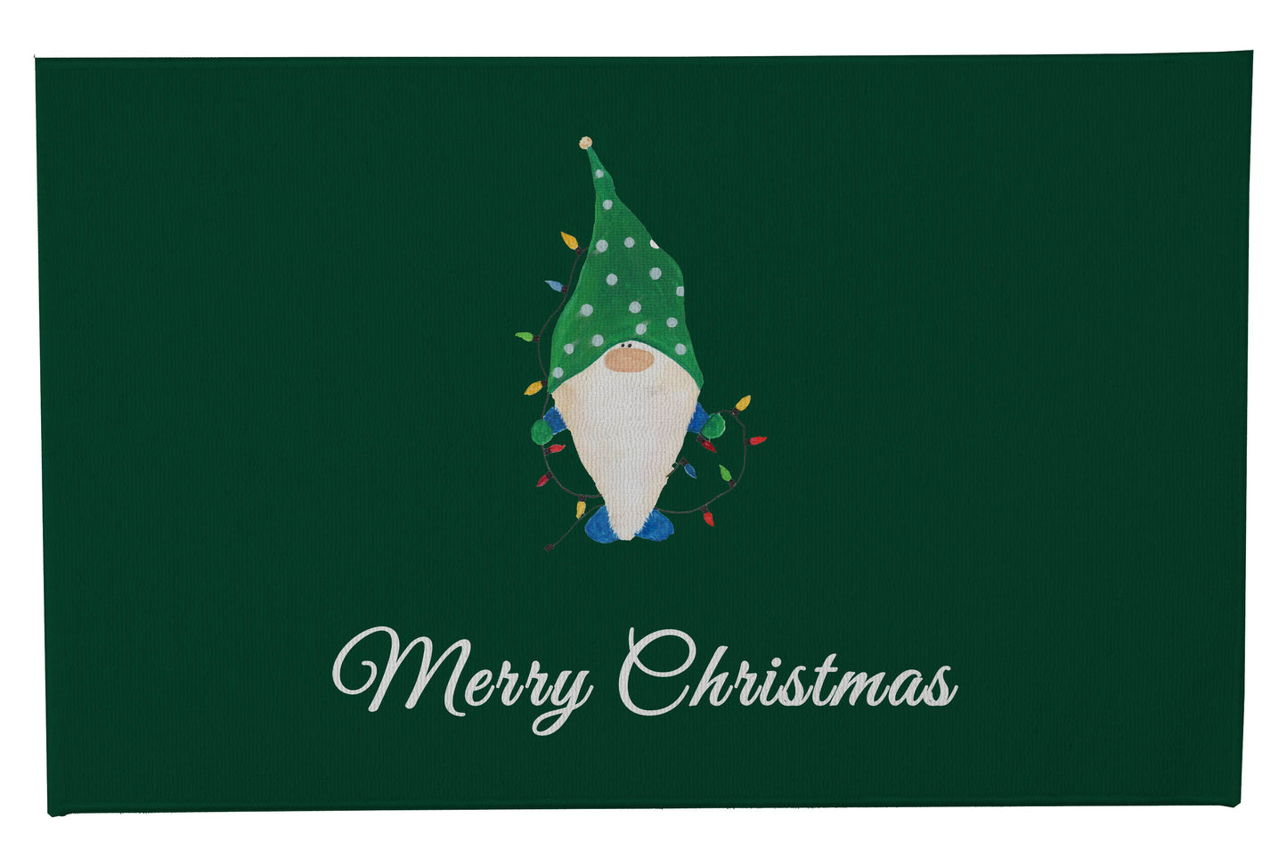 Merry Christmas Spotted Electric Christmas Gnome Outdoor Door Mat