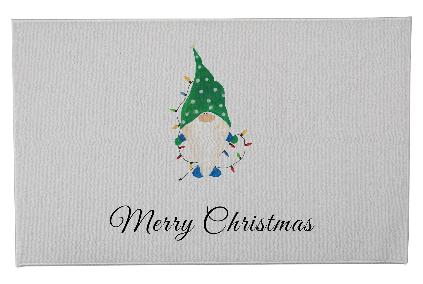 Merry Christmas Spotted Electric Christmas Gnome Outdoor Door Mat