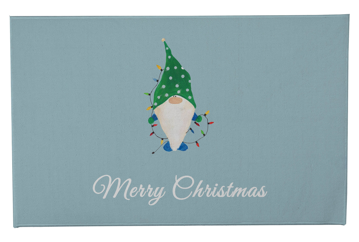 Merry Christmas Spotted Electric Christmas Gnome Outdoor Door Mat