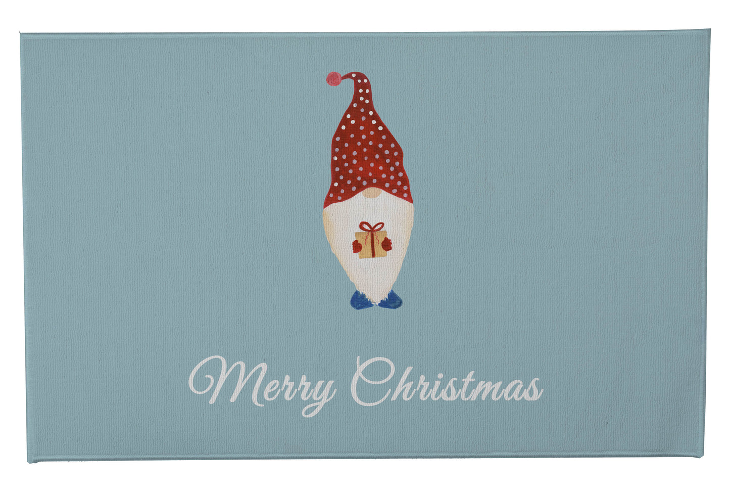 Merry Christmas Spotted Christmas Gnome Outdoor Door Mat