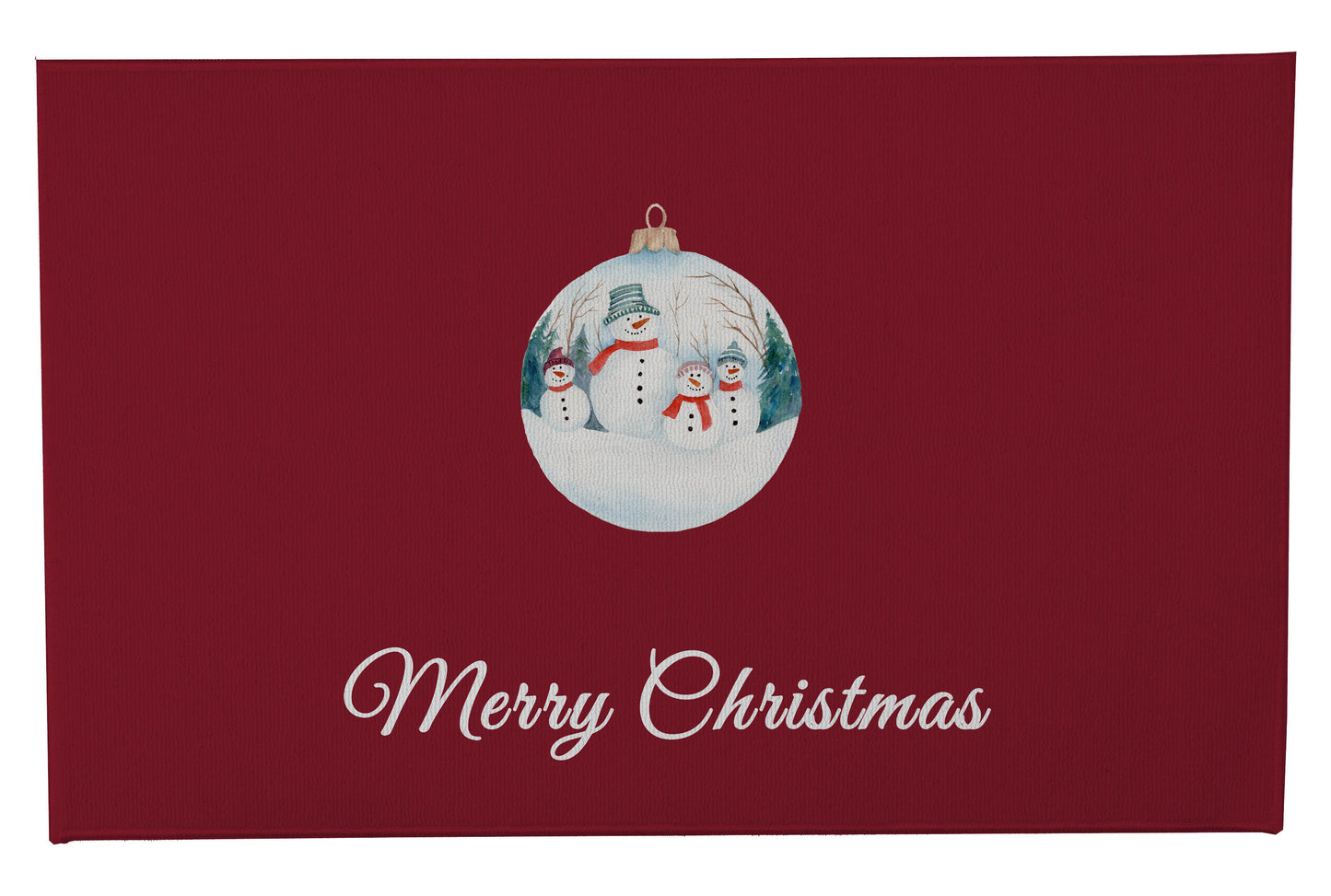 Merry Christmas Snowman Family Outdoor Door Mat