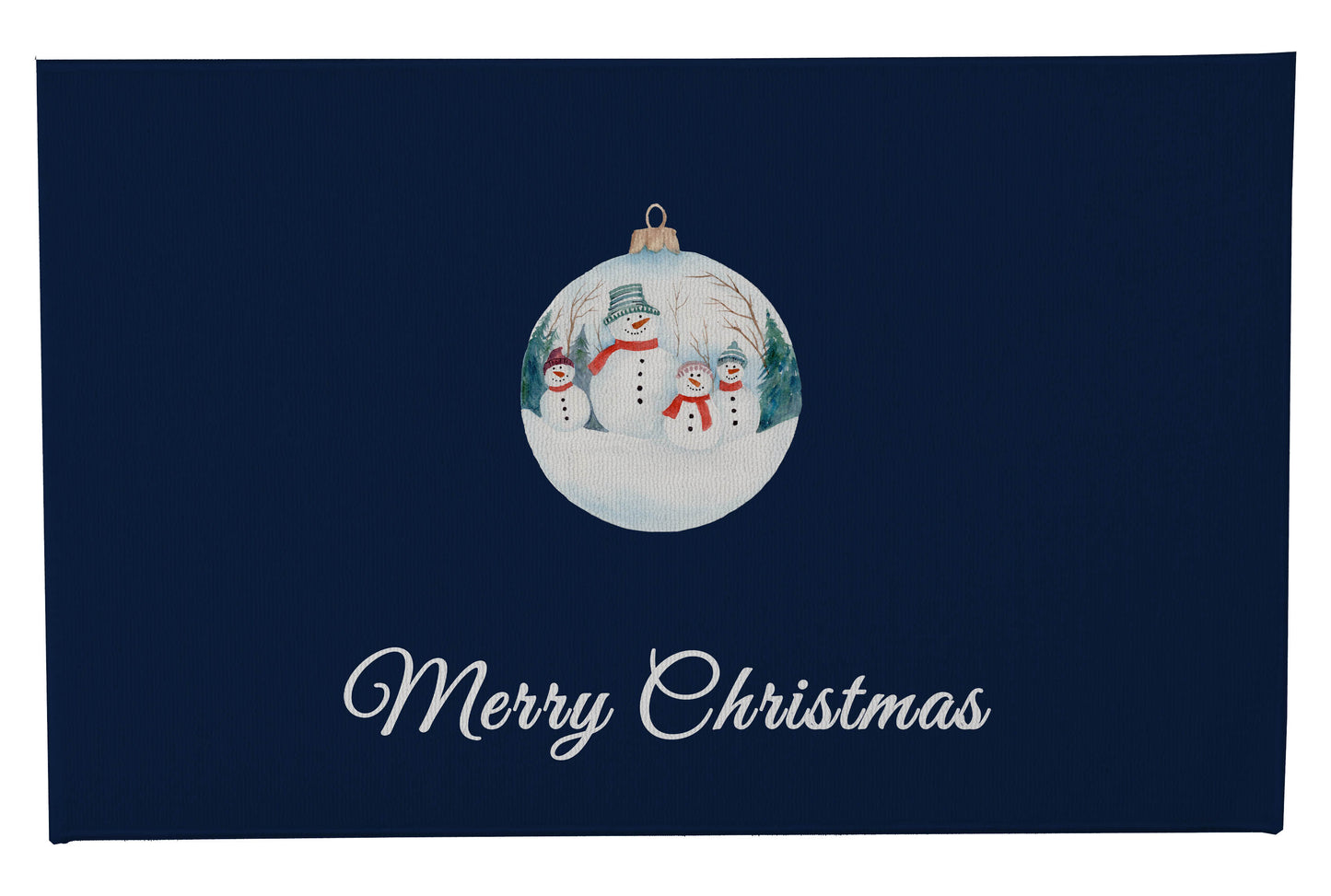 Merry Christmas Snowman Family Outdoor Door Mat