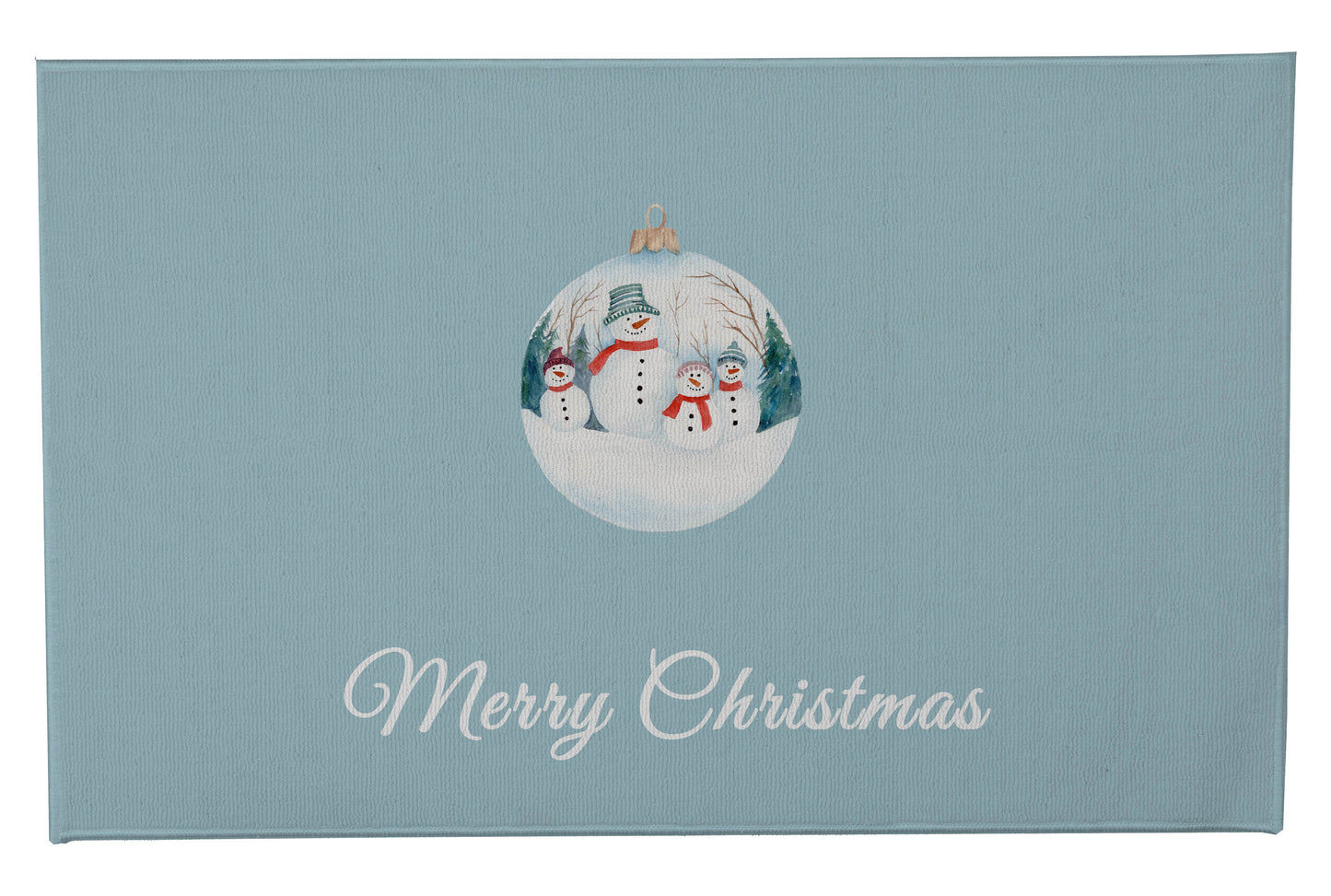 Merry Christmas Snowman Family Outdoor Door Mat