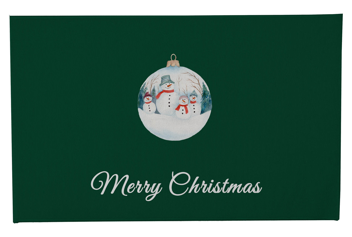 Merry Christmas Snowman Family Outdoor Door Mat