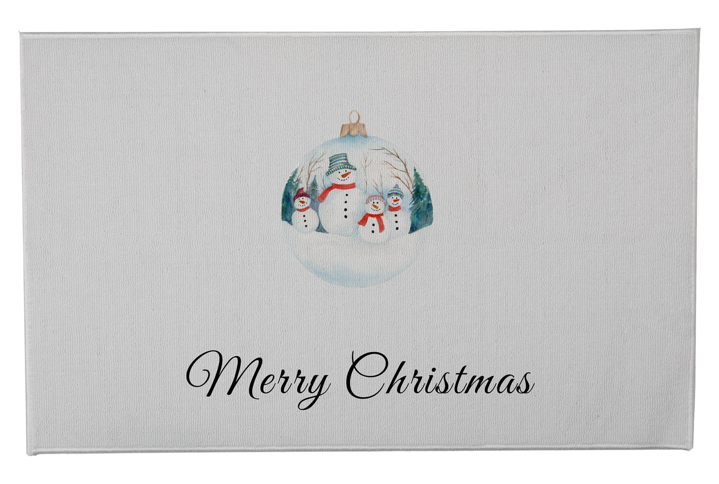 Merry Christmas Snowman Family Outdoor Door Mat