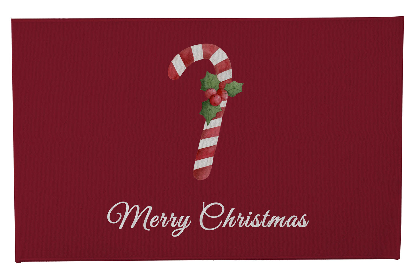 Merry Christmas Candy Cane Outdoor Door Mat
