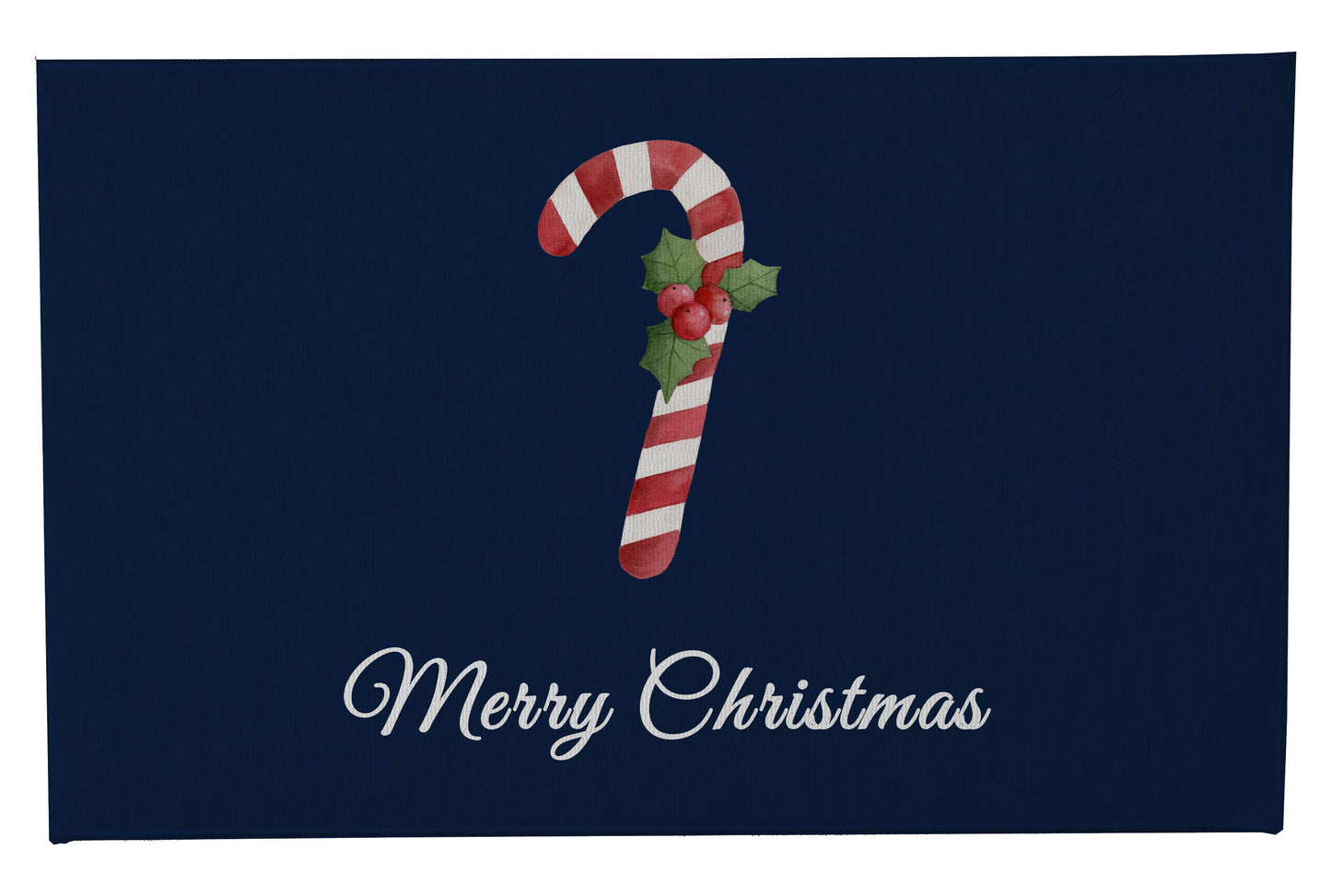 Merry Christmas Candy Cane Outdoor Door Mat