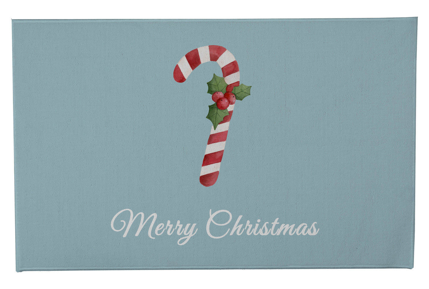 Merry Christmas Candy Cane Outdoor Door Mat
