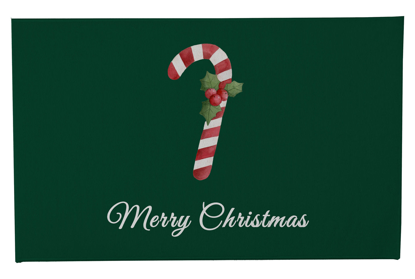 Merry Christmas Candy Cane Outdoor Door Mat