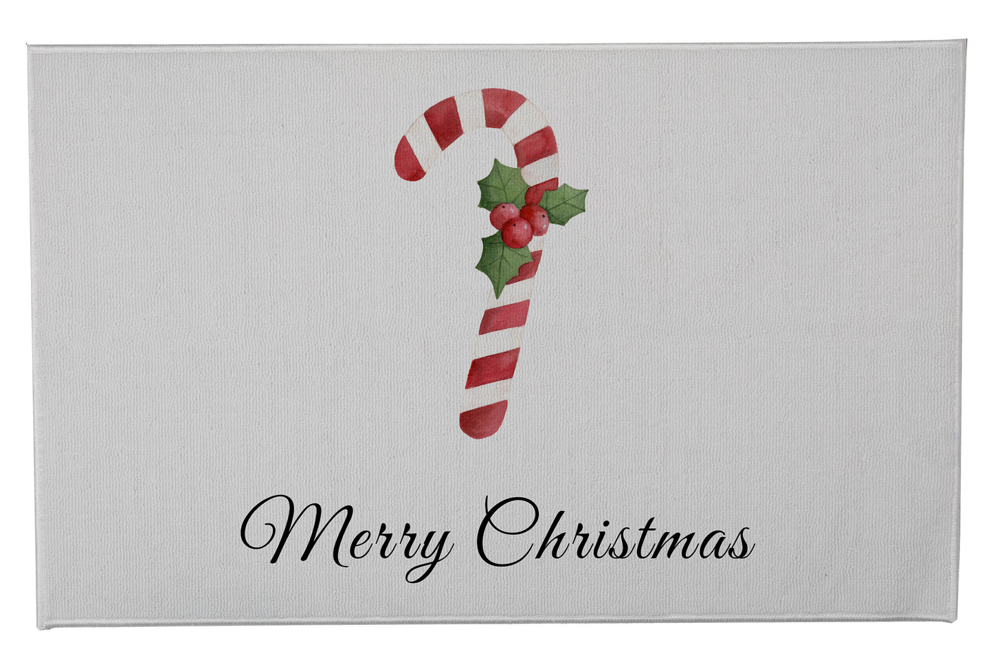Merry Christmas Candy Cane Outdoor Door Mat