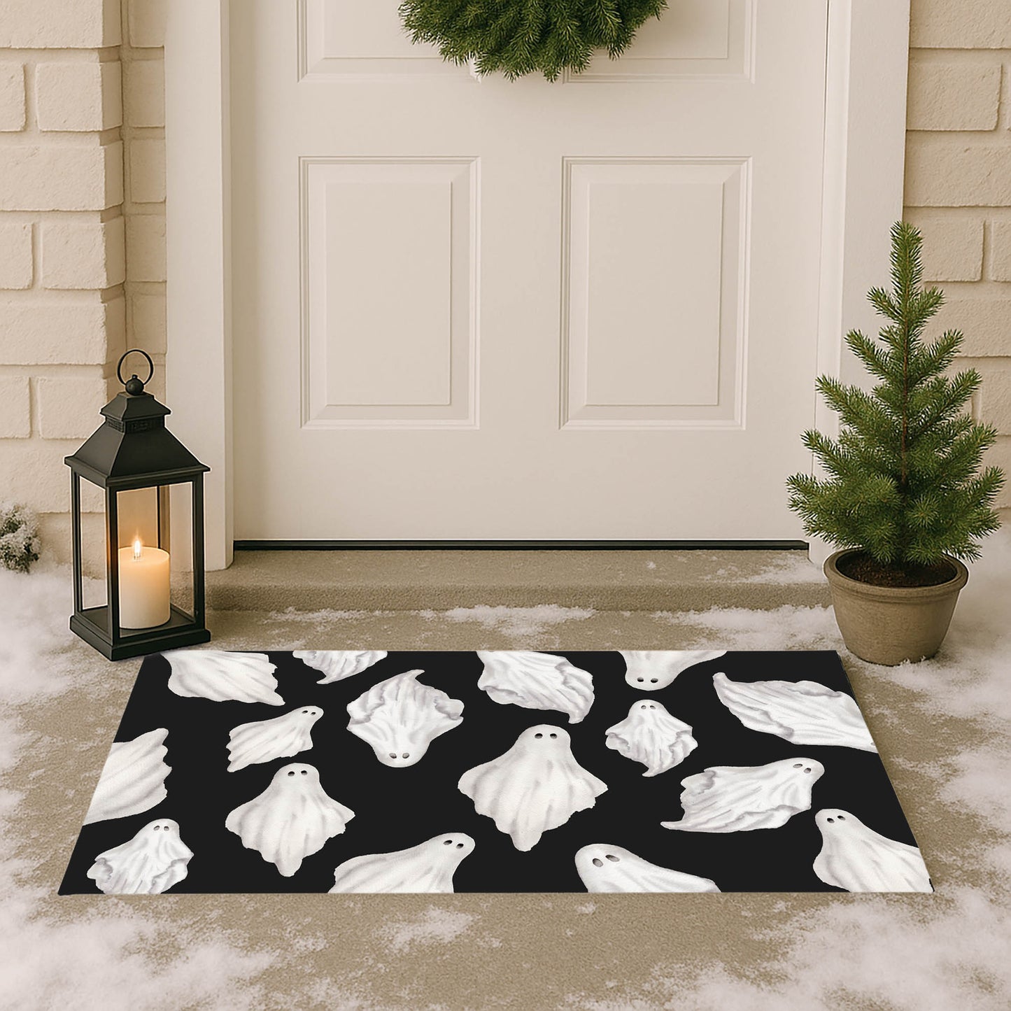 Spooky Ghost Outdoor Door Mat