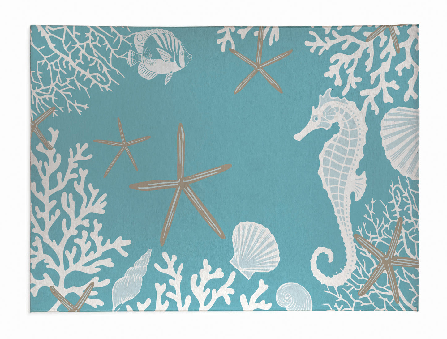 Coral & Seahorse Outdoor Rug By Christopher's Corner