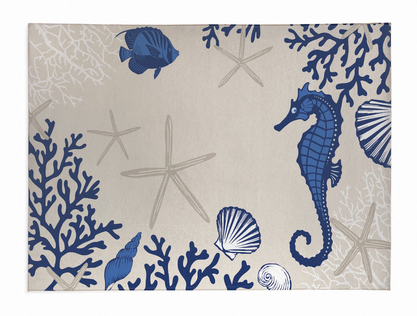 Coral & Seahorse Outdoor Rug By Christopher's Corner