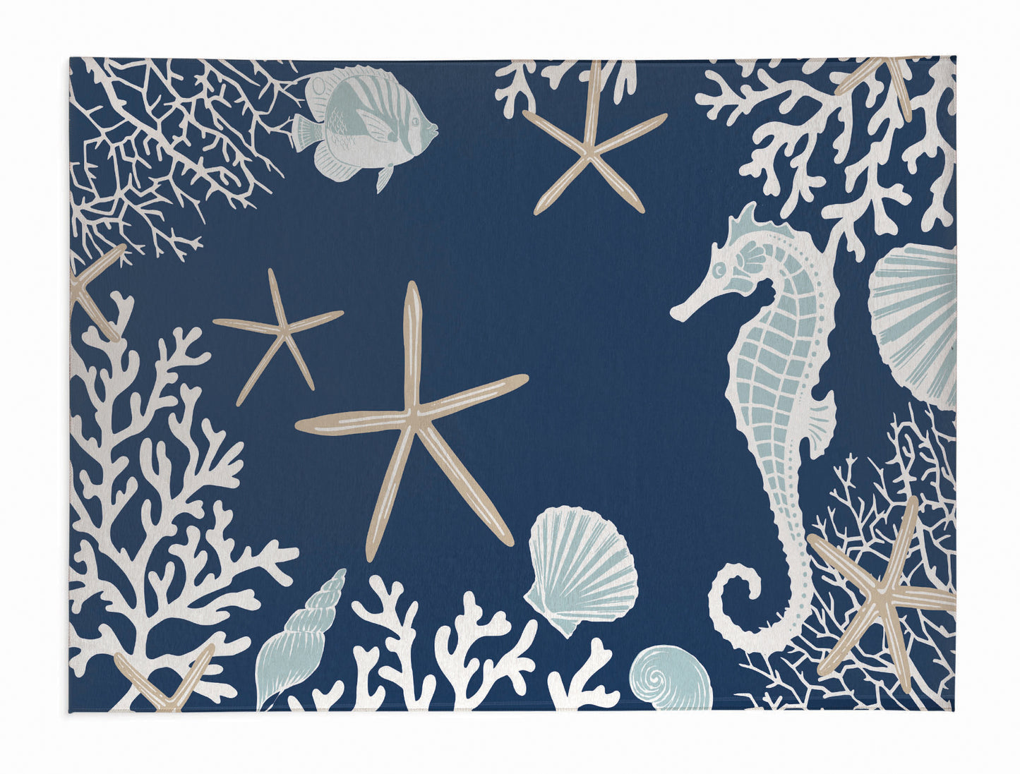 Coral & Seahorse Outdoor Rug By Christopher's Corner
