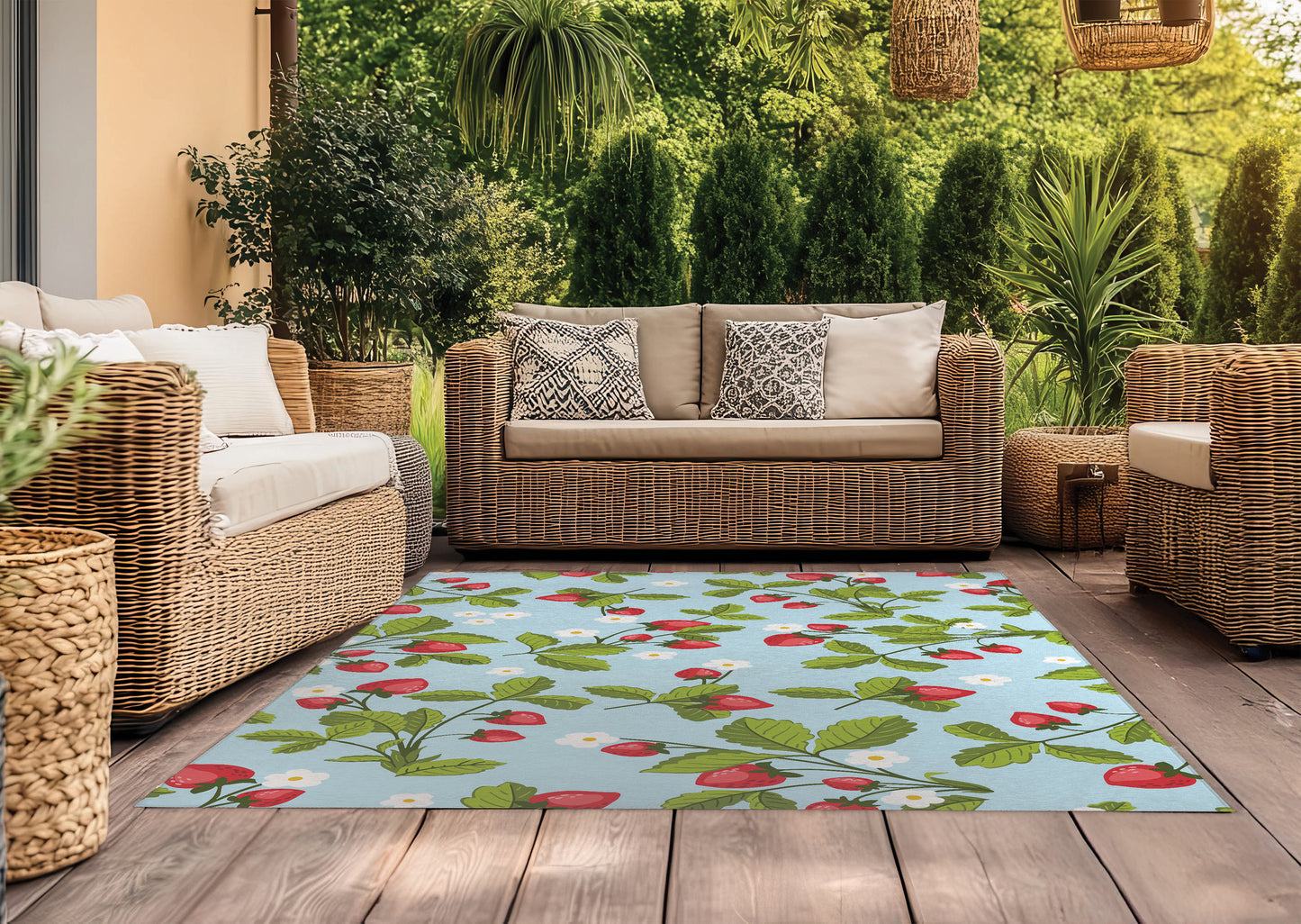 Strawberries Outdoor Rug By Christopher's Corner
