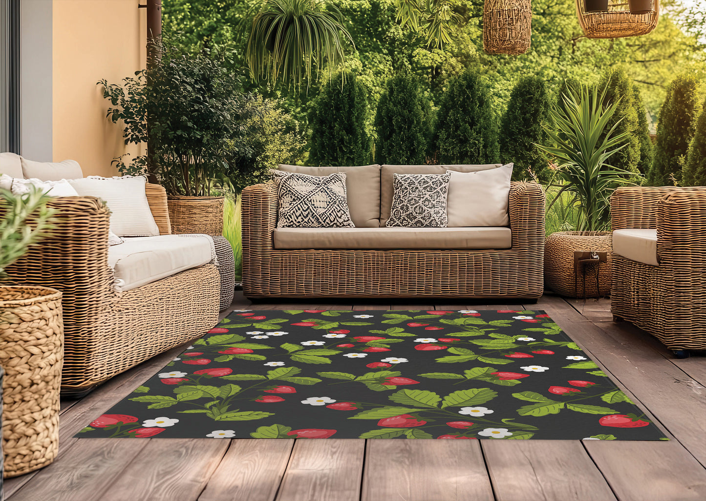 Strawberries Outdoor Rug By Christopher's Corner
