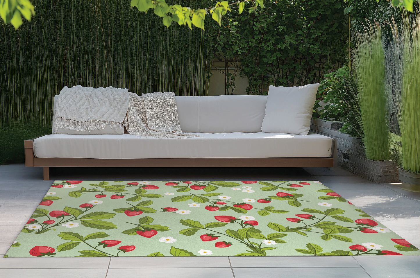 Strawberries Outdoor Rug By Christopher's Corner