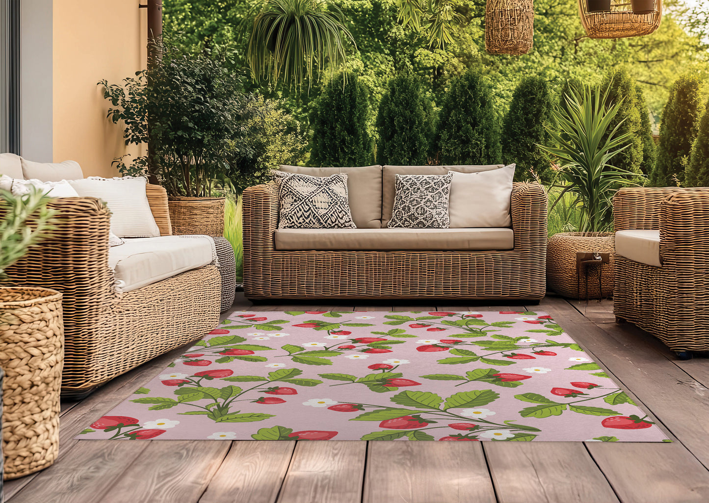 Strawberries Outdoor Rug By Christopher's Corner