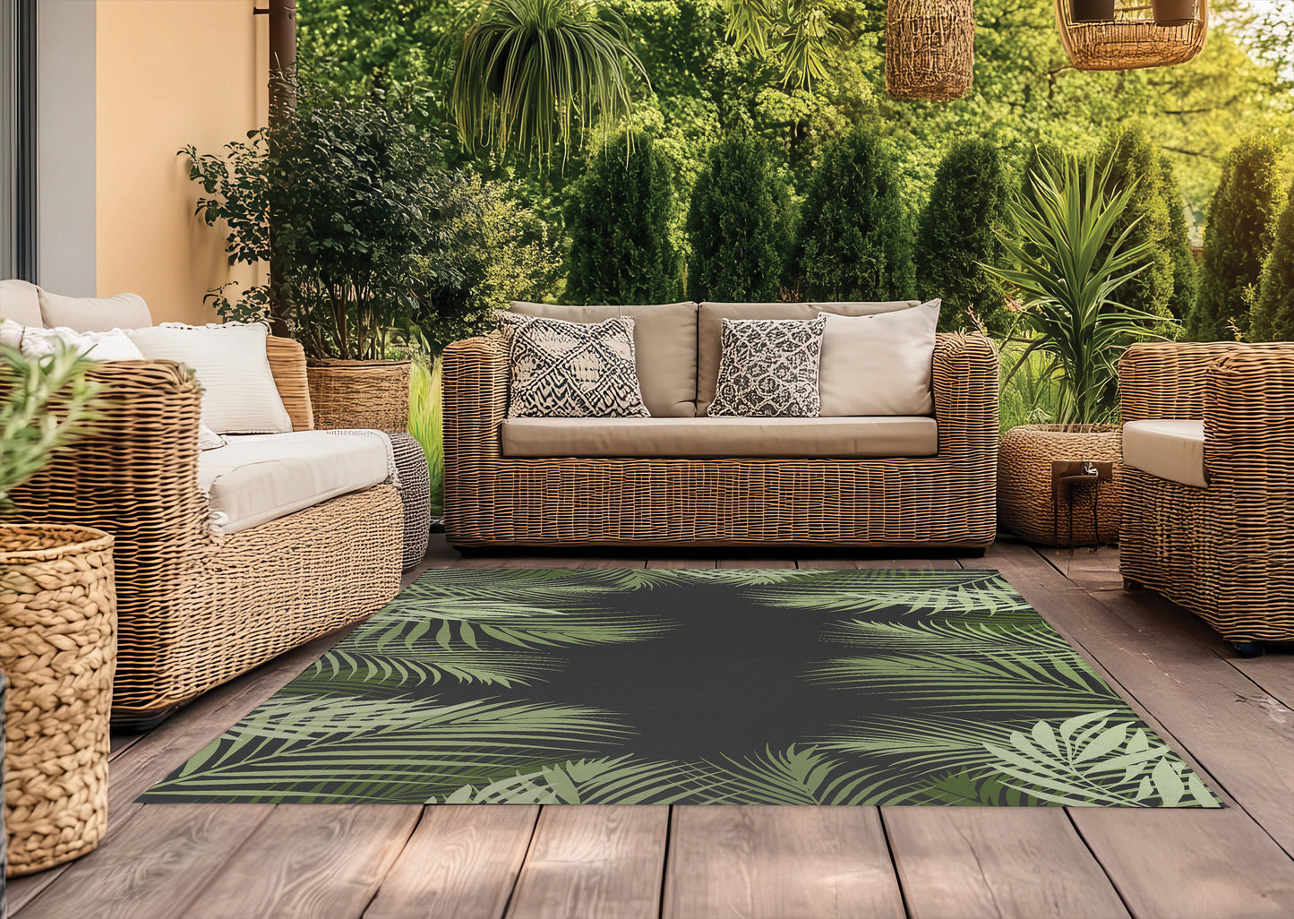Waving Palm Outdoor Rug By Christopher's Corner