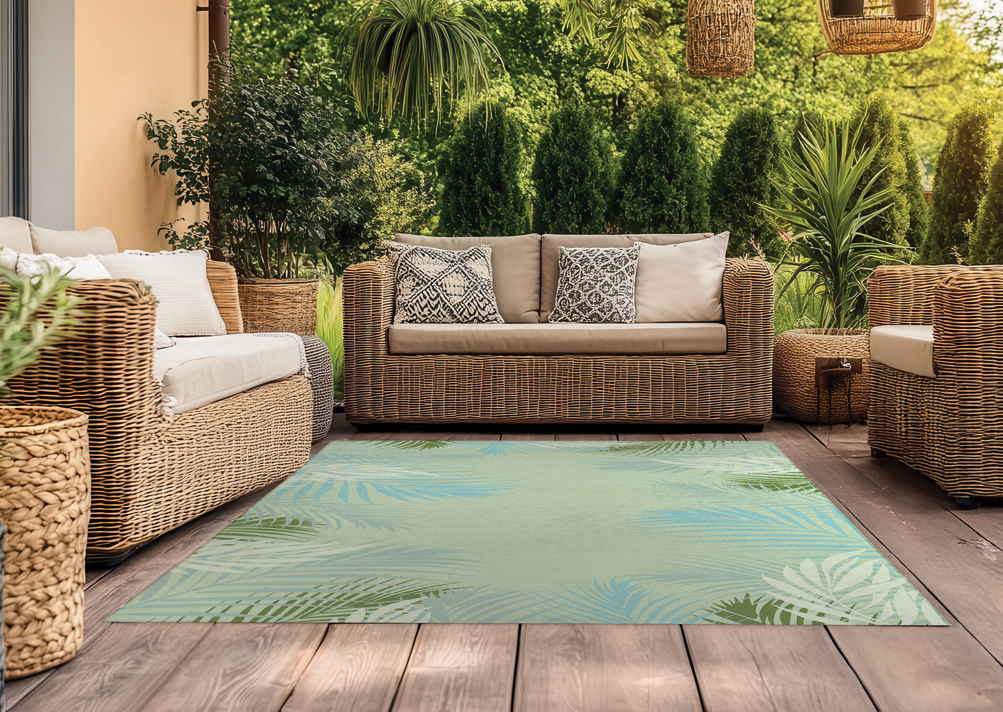 Waving Palm Outdoor Rug By Christopher's Corner