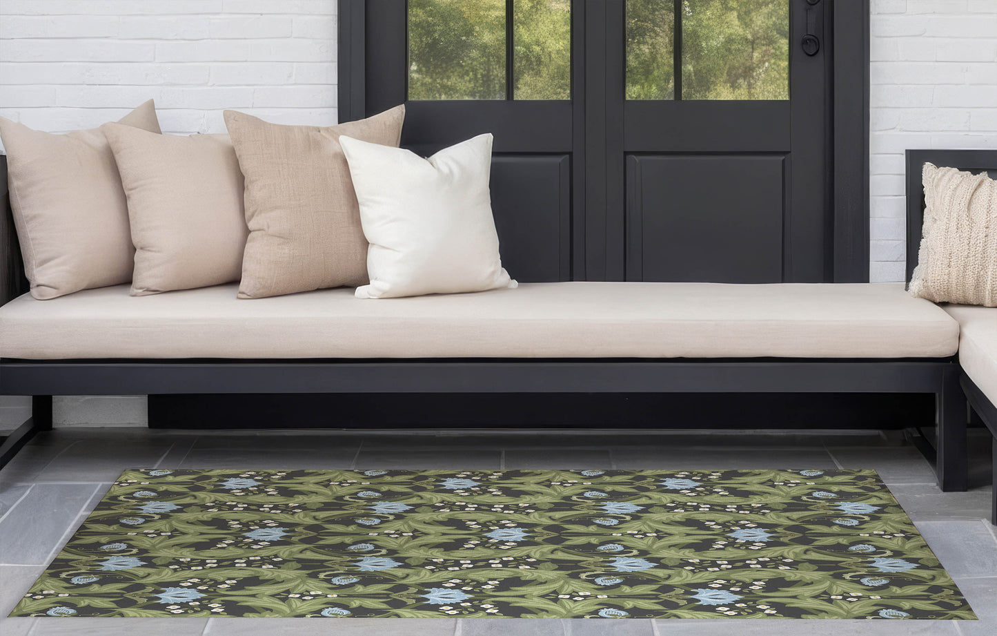 Ogee Leaf Outdoor Rug By Christopher's Corner