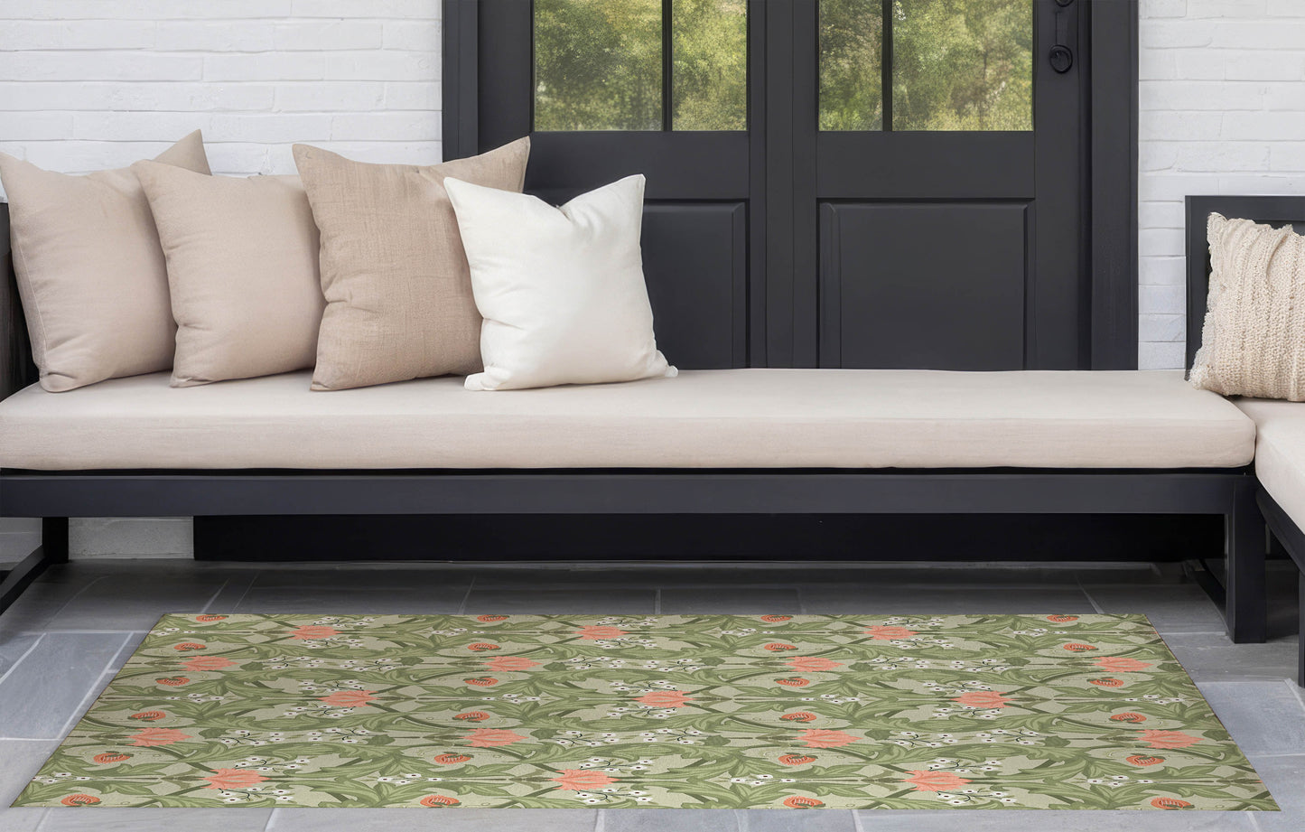 Ogee Leaf Outdoor Rug By Christopher's Corner